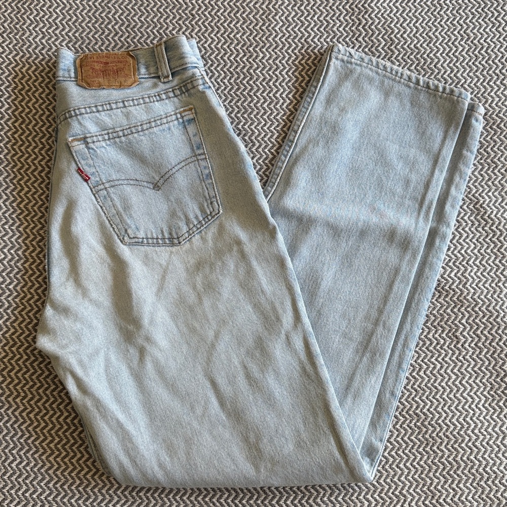 Levi’s 701 Student Button Fly Jeans 27x30 Light Wash Straight Leg Unisex 90s 501